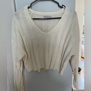 Urban outfitters cream cropped sweater